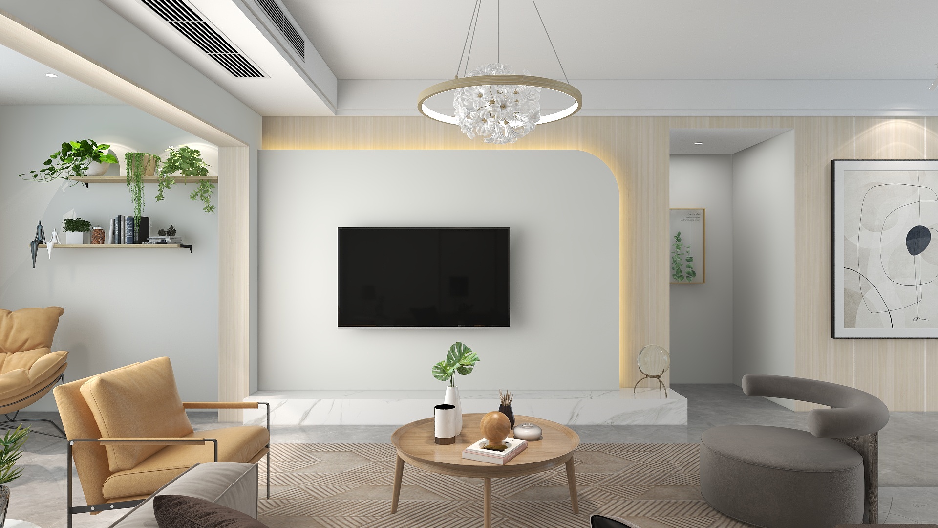 设计师朱文娇-国瑞府129简约原木风-装修设计方案