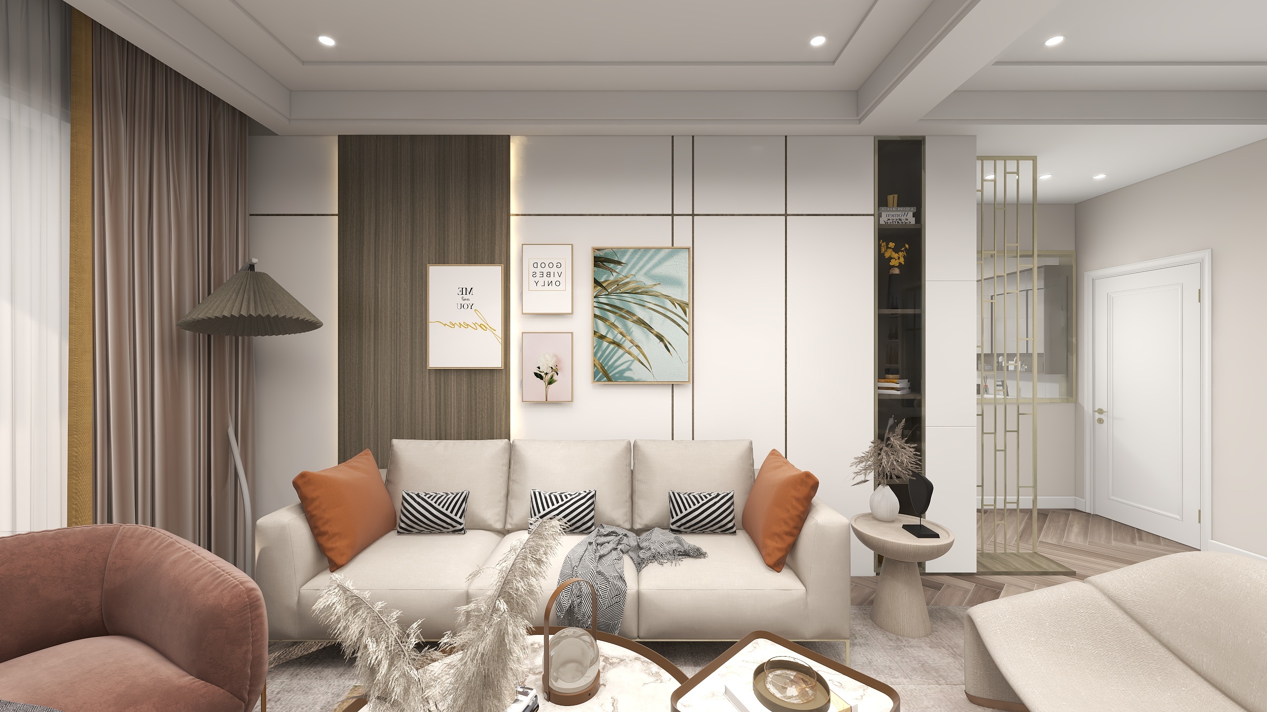 初作设计工作室赵善良-88m²轻奢全案设计装修效果图