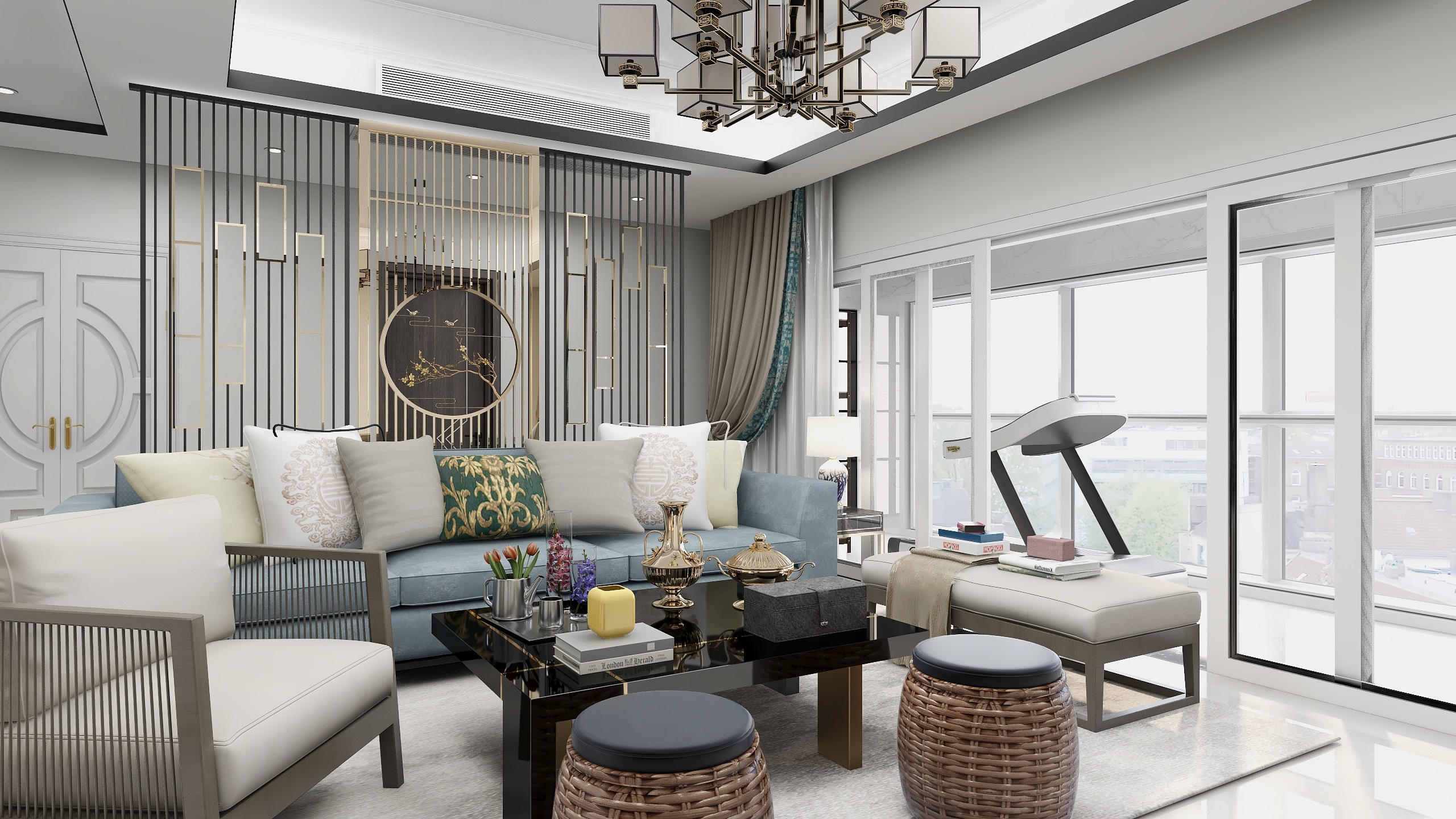 第7工部-108平简约美式三居-装修设计方案