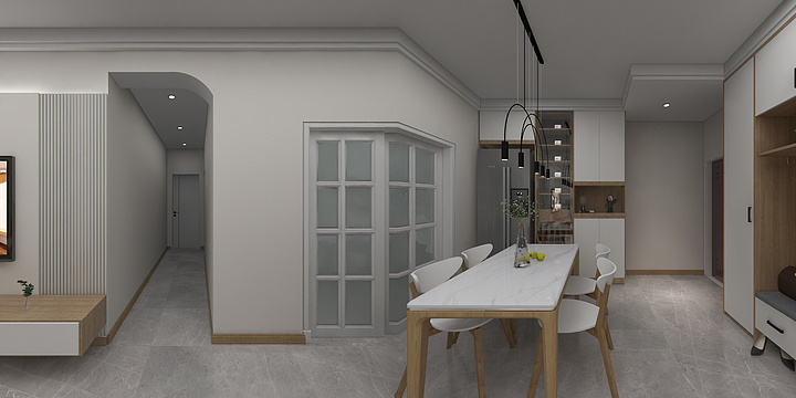 贰讯-学府小区20栋效果图.dwg-装修设计方案