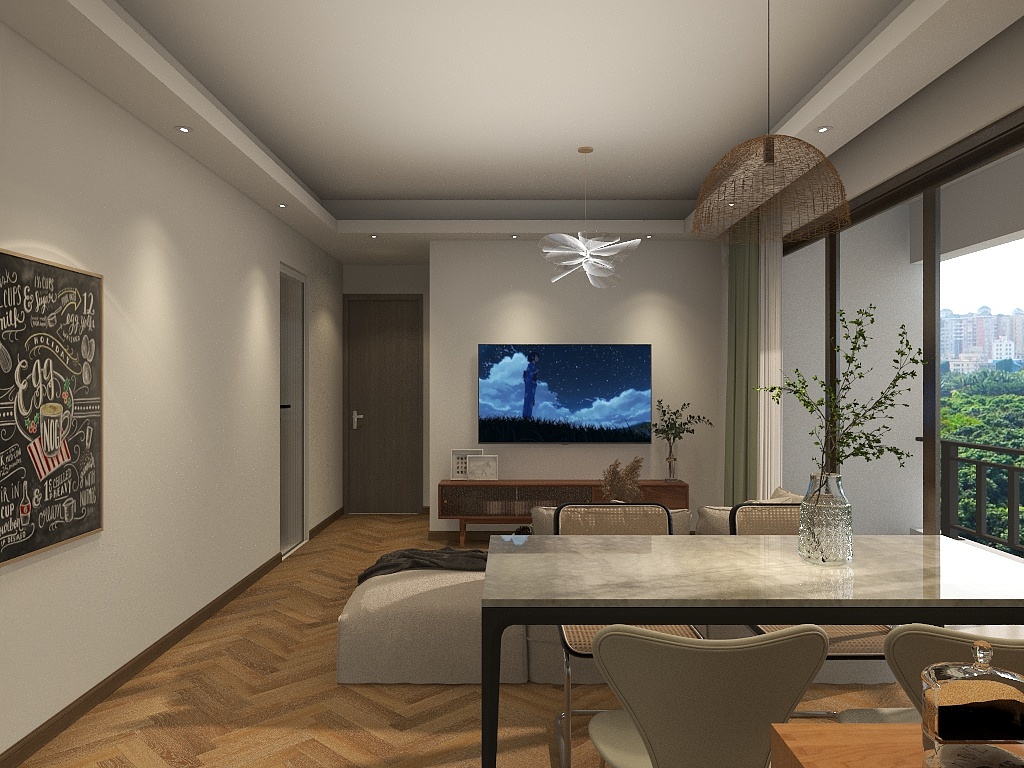 Mhome有家設計-瑞和园89.50㎡B户型3室2厅1卫-装修设计方案