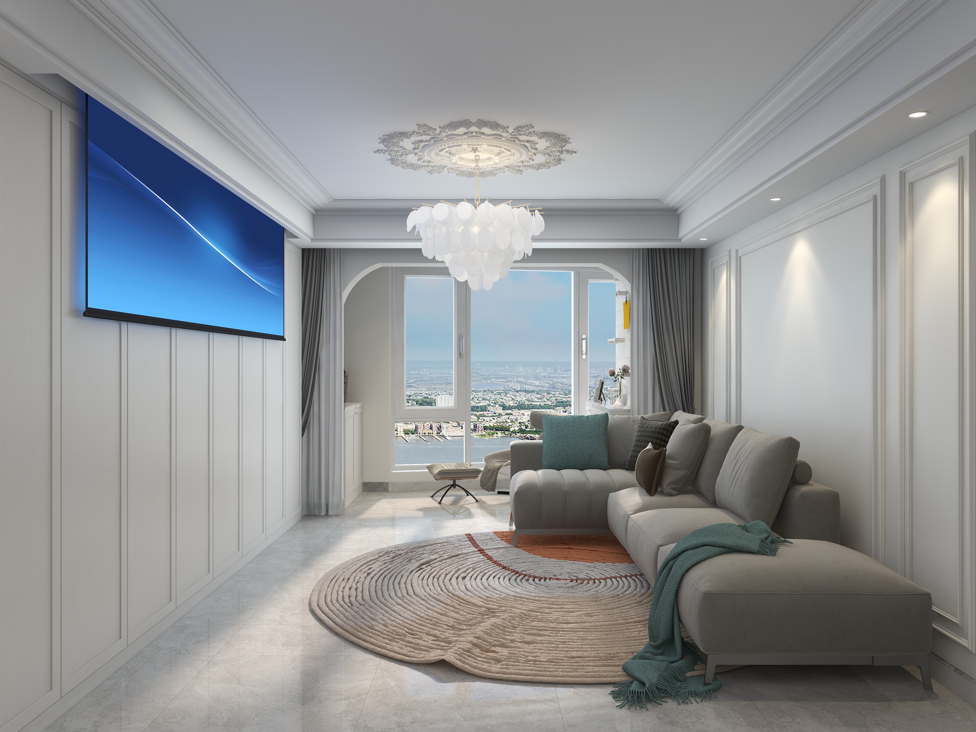 四月蚂蚁子弹飞-新华联家园-南区美式115㎡3室装修效果图