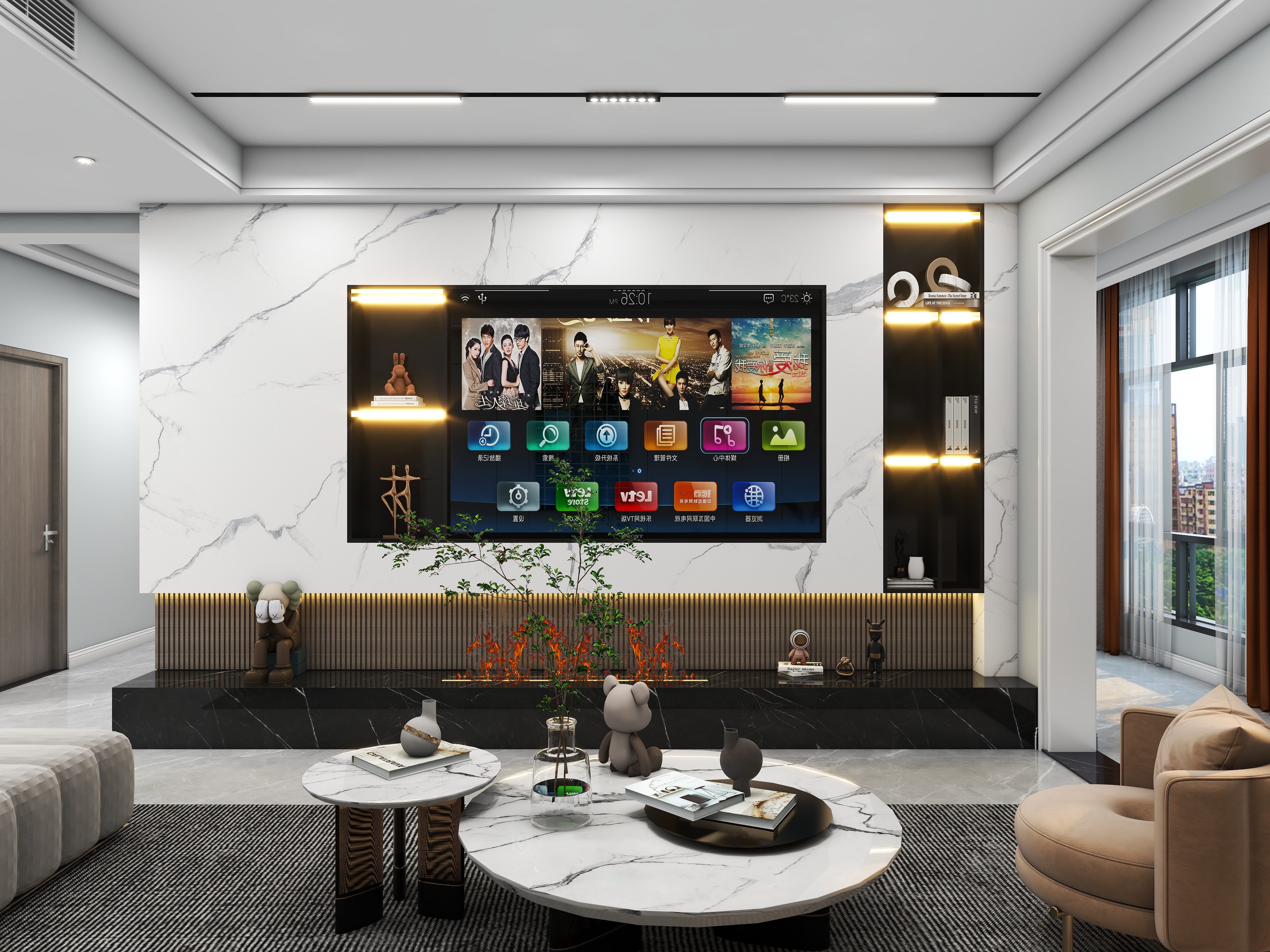 绿森林硅藻泥设计师张鑫-现代风格落日-装修设计方案