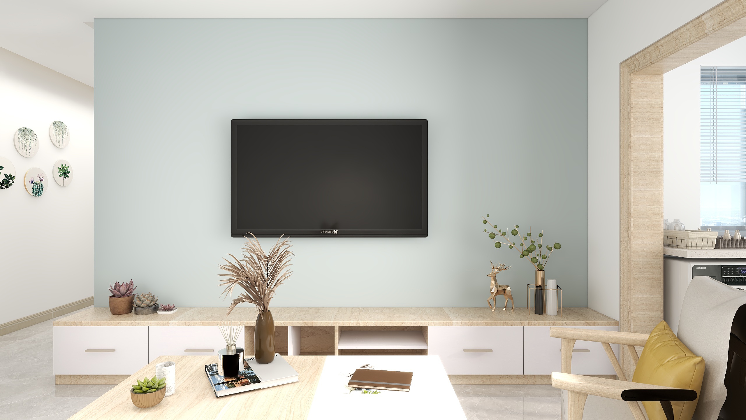 晨光里的你-德信海德公园83.00㎡A2’3室2厅1卫1厨装修效果图