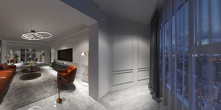 好光设计-196平美式轻奢全屋-装修设计方案