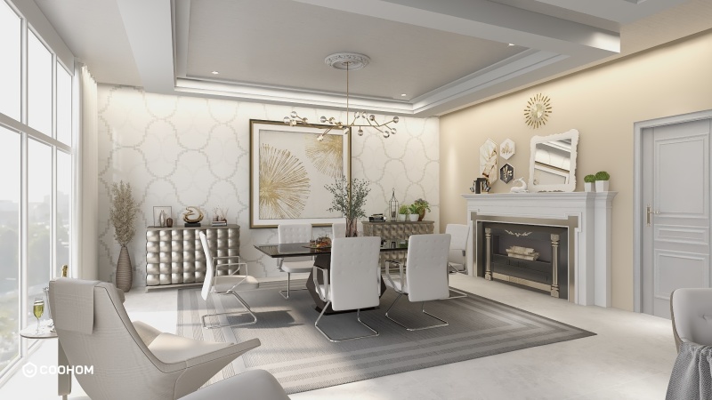 Modern Minimalist Living Room with Gray Tone