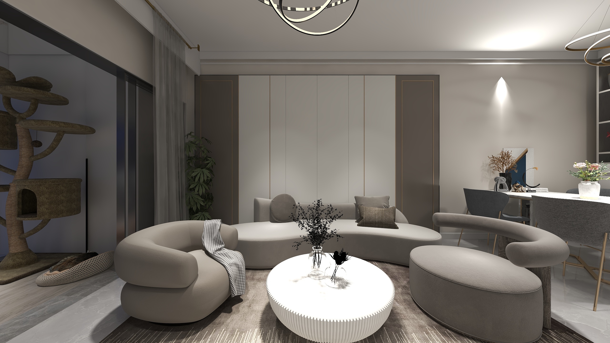 AKA阿贤-德信海德公园83.00㎡A2’3室2厅1卫1厨装修效果图