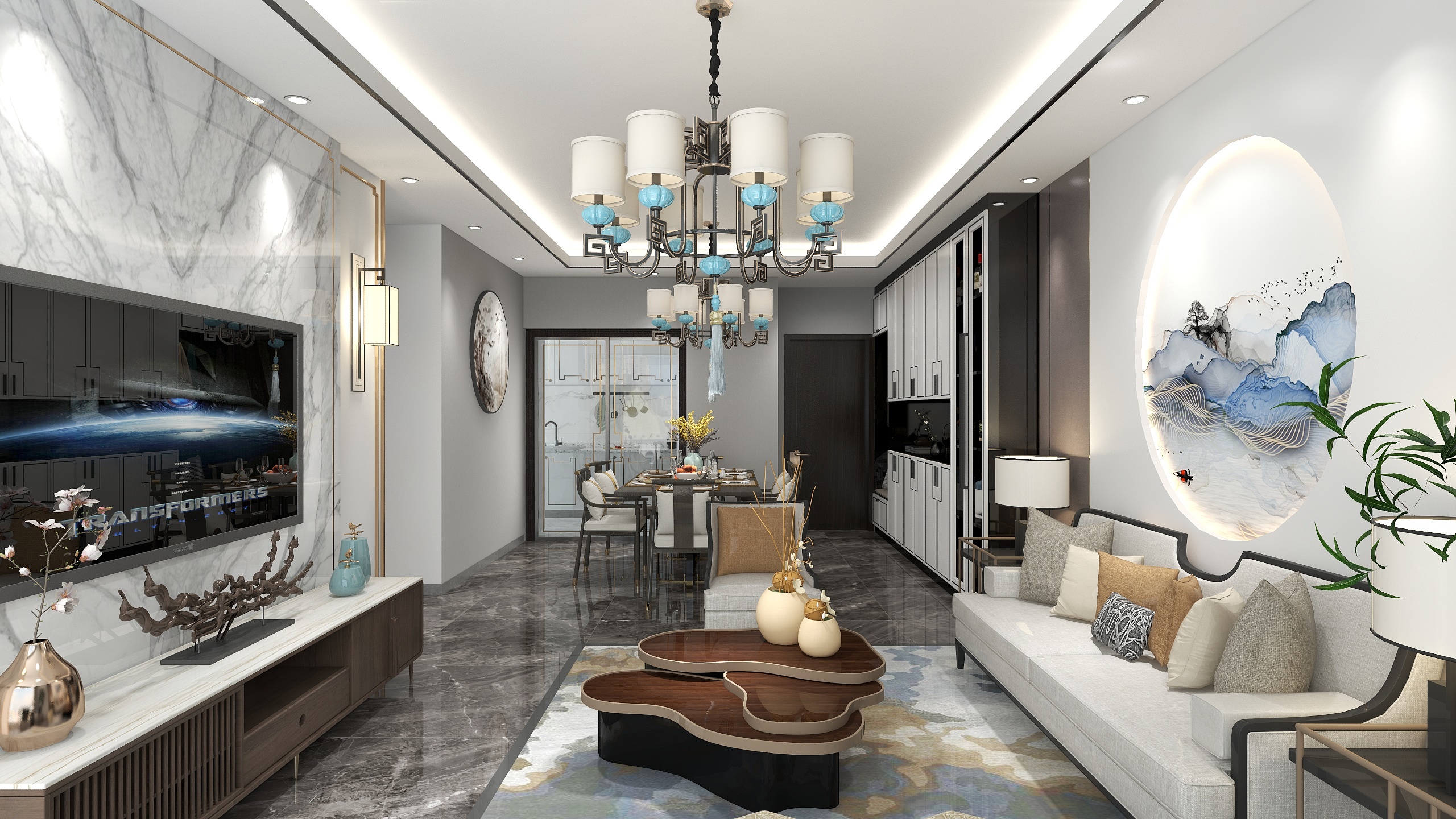 卞青艳-东辰誉庭新中式装修效果图