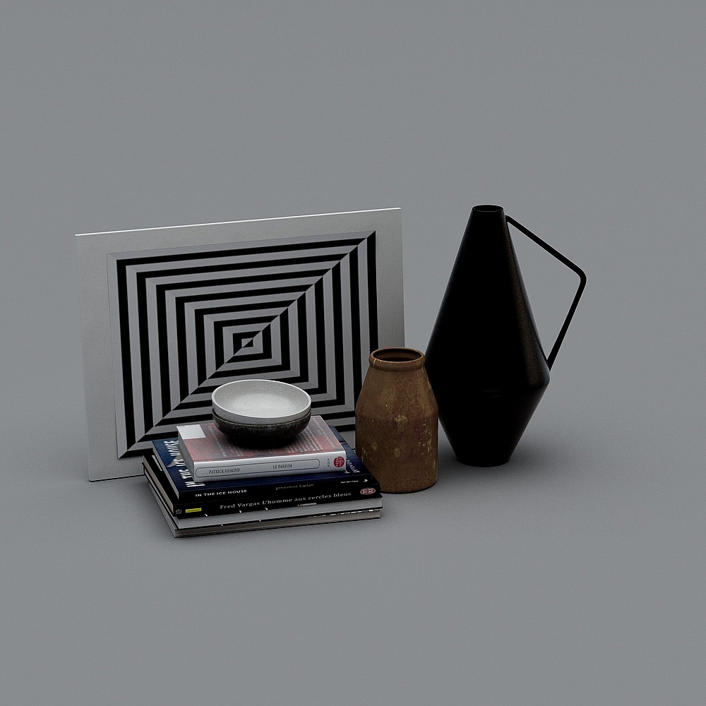 现代懒人沙发吊灯-装饰品组合3D模型