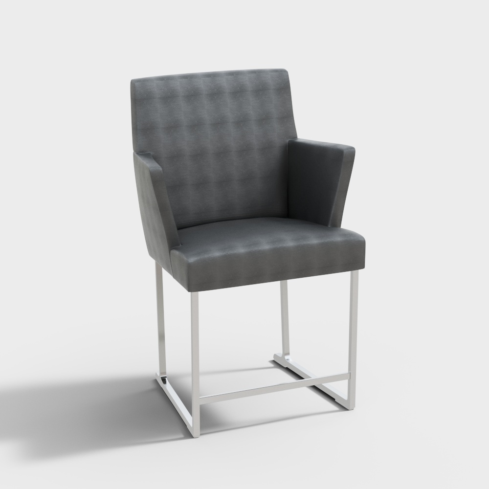 back-rest chair black3D模型