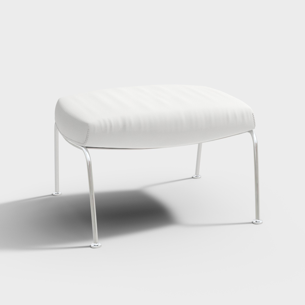 TIFY_Leather sofa_ottomanr_white3D模型