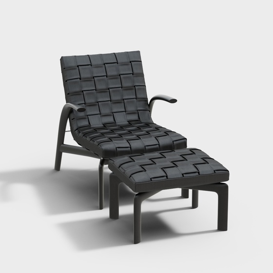 Art Moderne Modern Recliners,Recliners,Deck Chair,Black