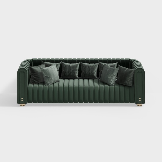 Asian Art Deco Modern 3-seater Sofas,Three-seater Sofas,Seats & Sofas,Green