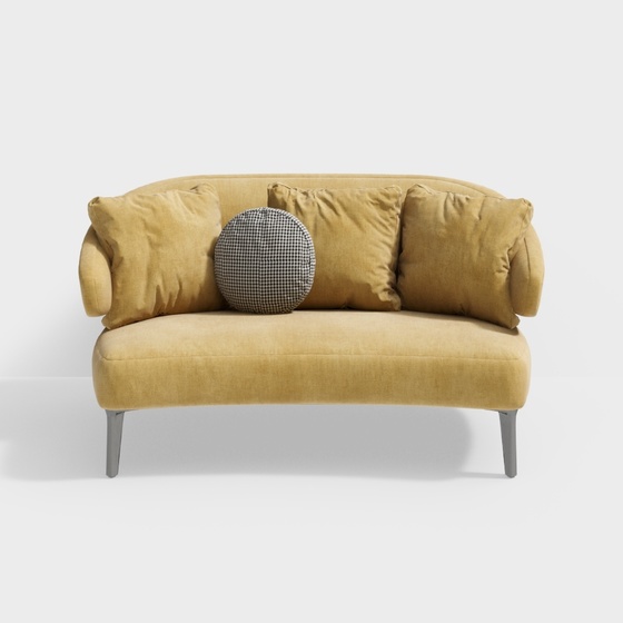 Scandinavian Modern Art Moderne Loveseats,Loveseats,Seats & Sofas,Yellow