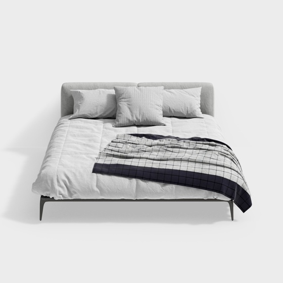 Art Moderne Minimalist Contemporary Modern Twin Beds,Twin Beds,Gray