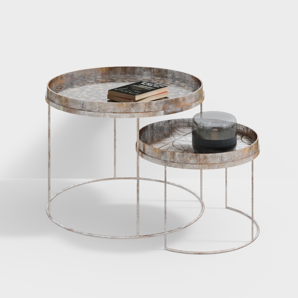 modern coffee table+silver3D模型
