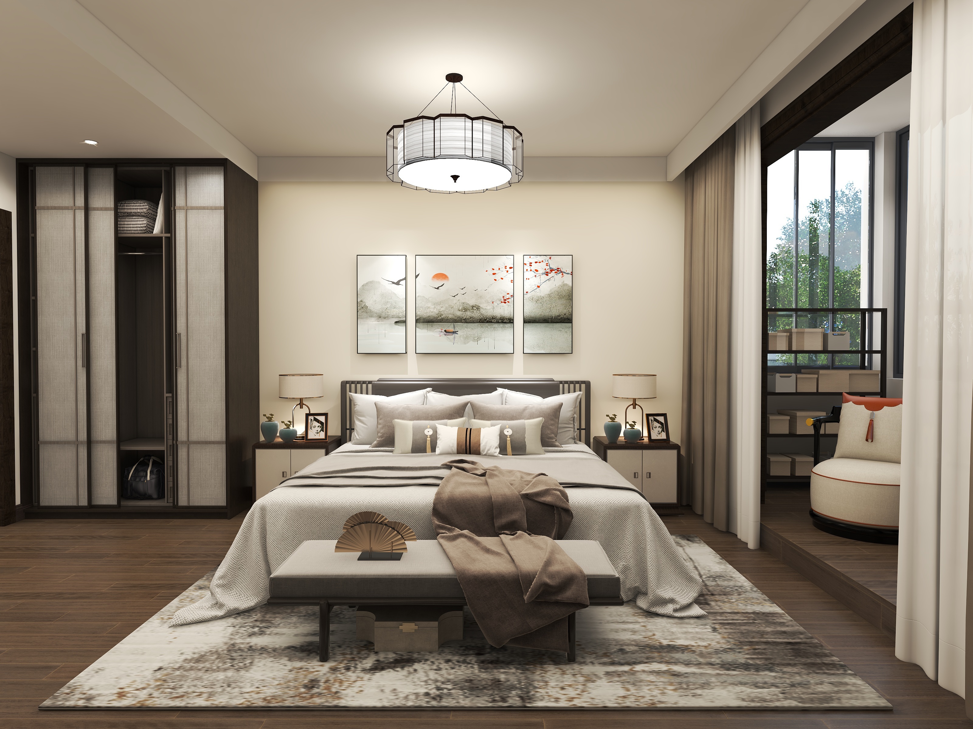 pppll-中式卧室-装修设计方案