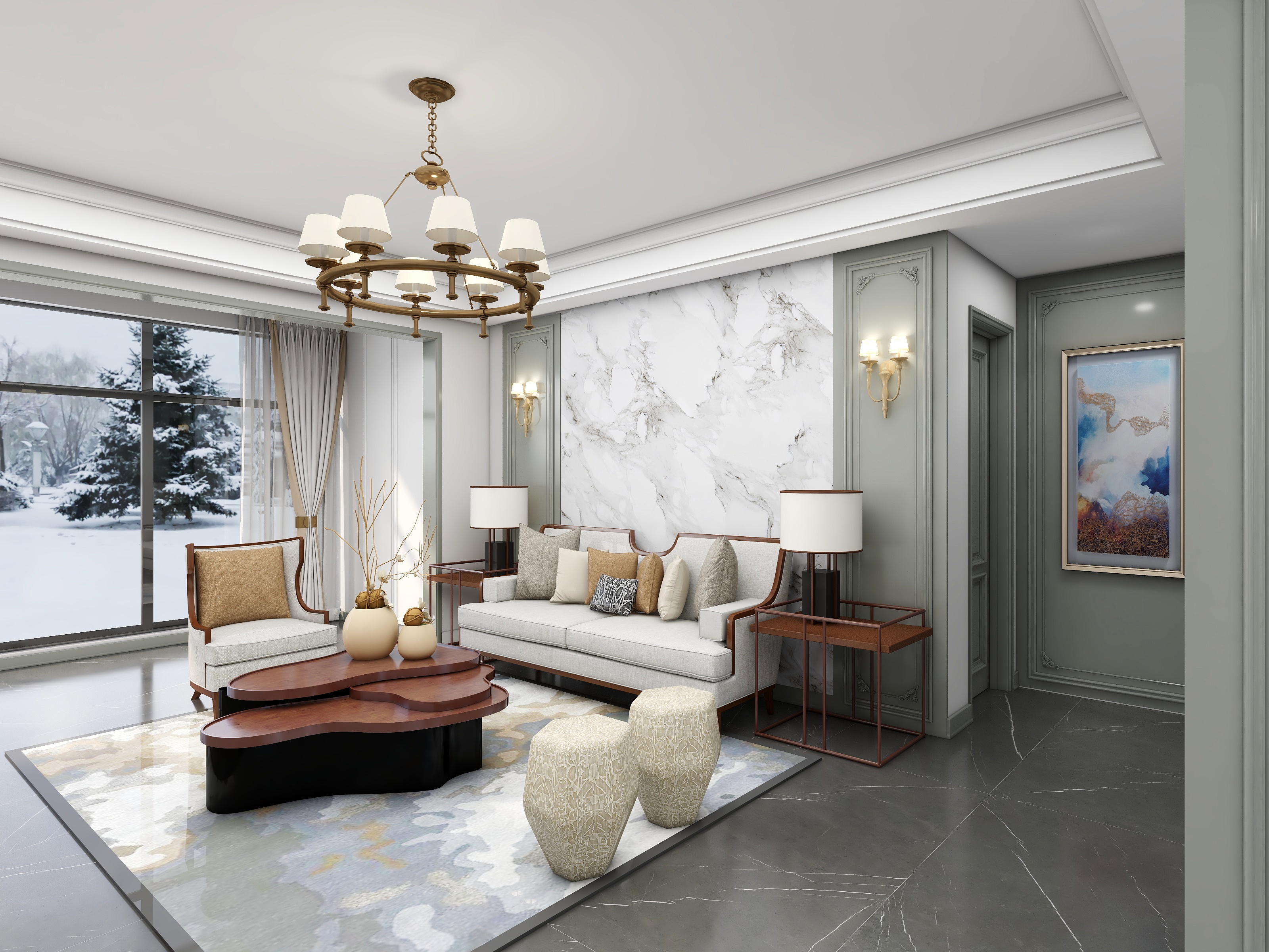 梦之家装饰张梨霞-现代美式-133平米雅居-装修设计方案