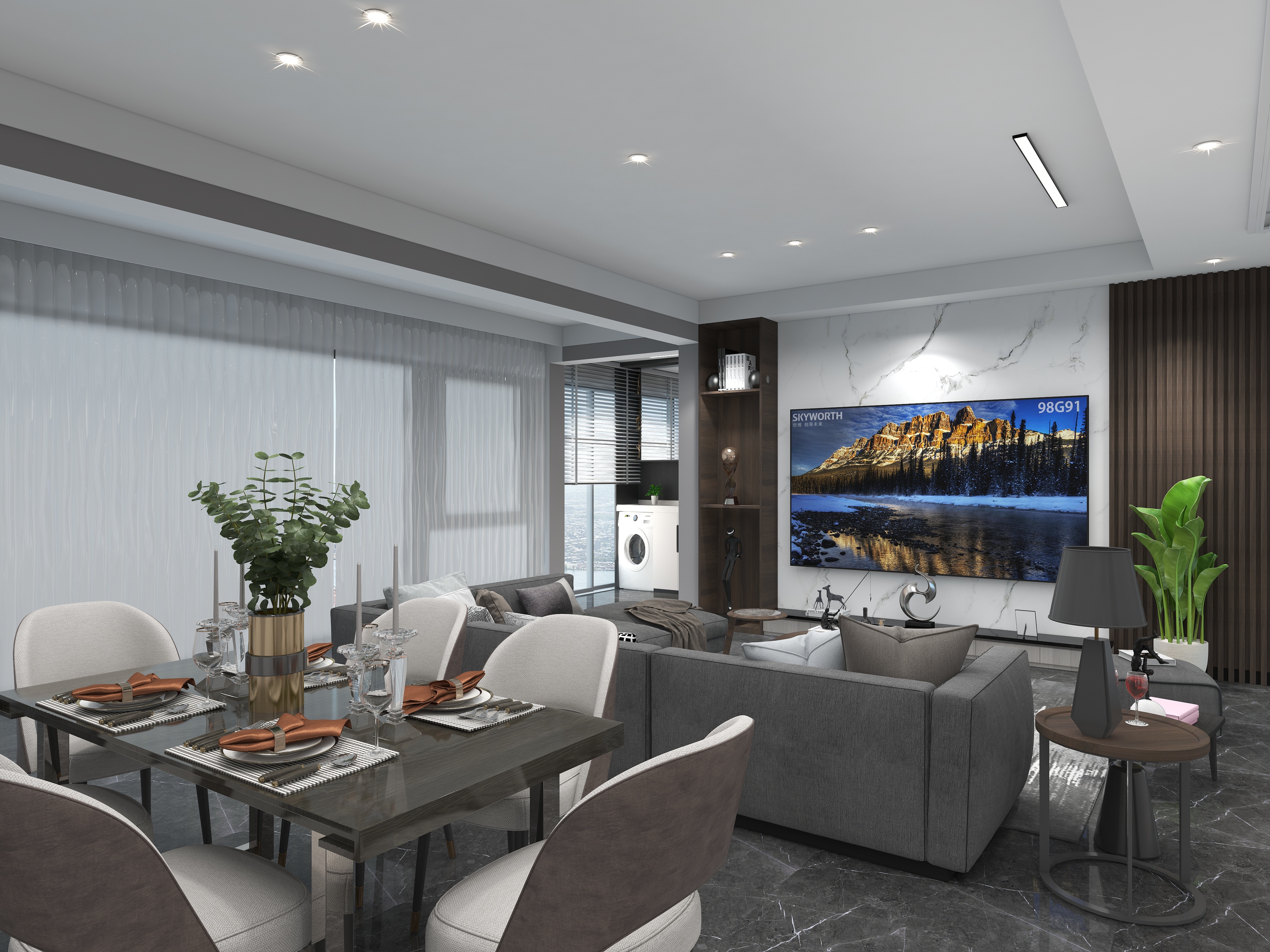 软装设计万子锌-中建龙玺台7栋现代风格装修效果图