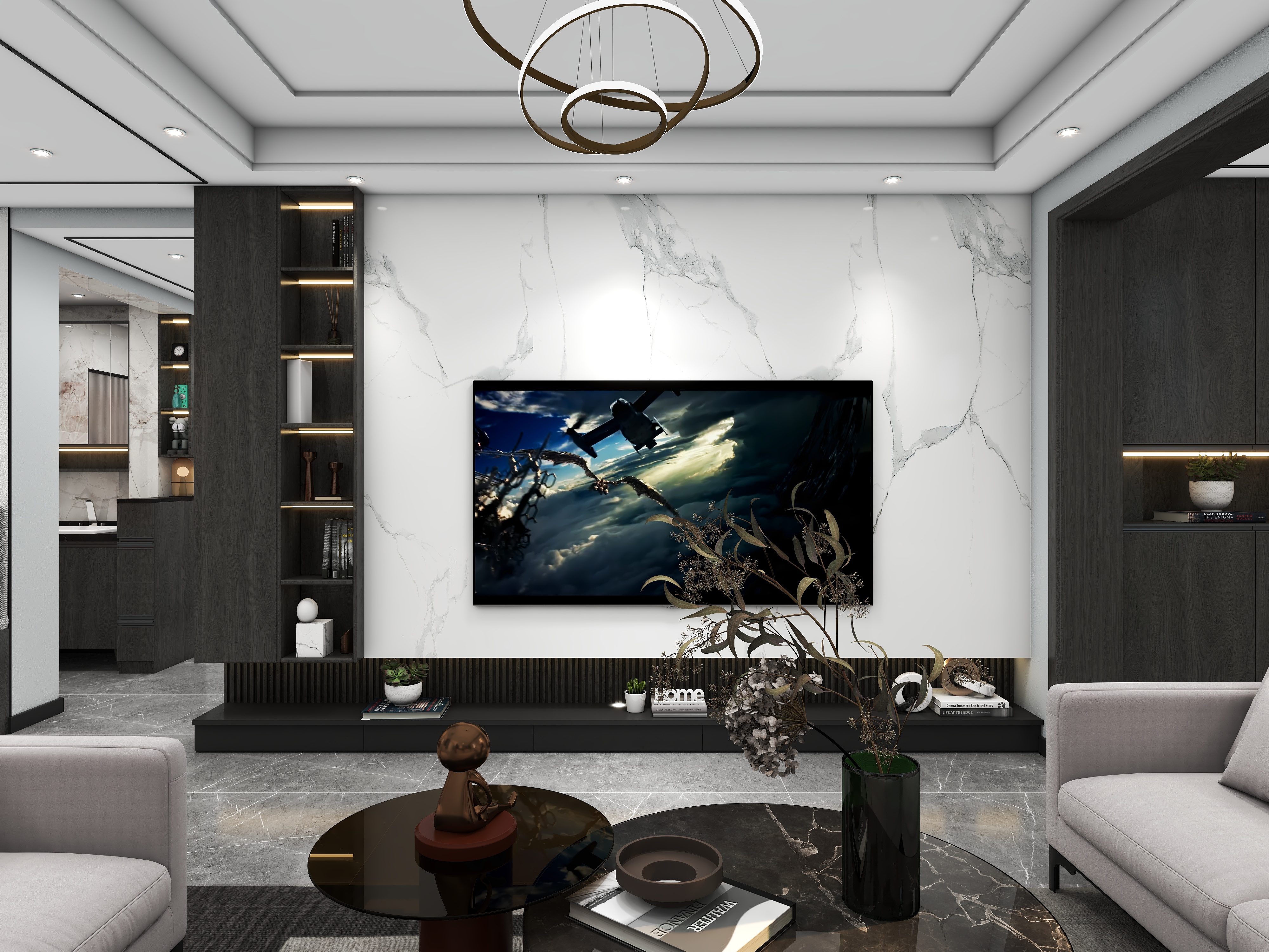 绿森林硅藻泥设计师张鑫-现代风格—黑白灰-装修设计方案