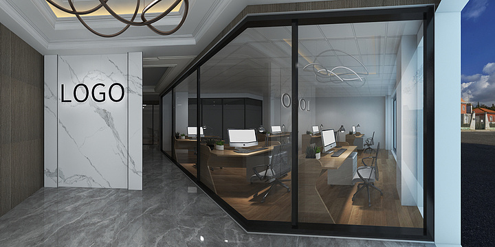 子华啊-办公室1楼.dwg-装修设计方案