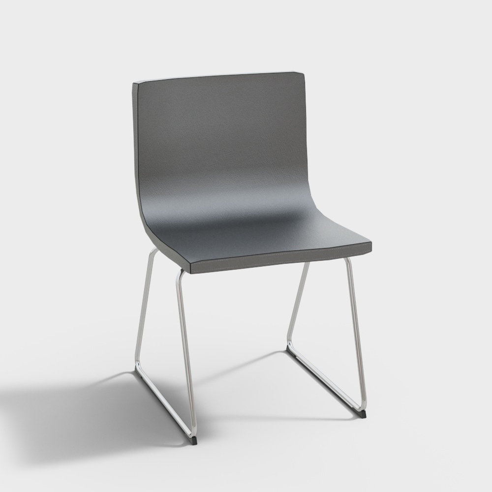 back rest chair  black3D模型