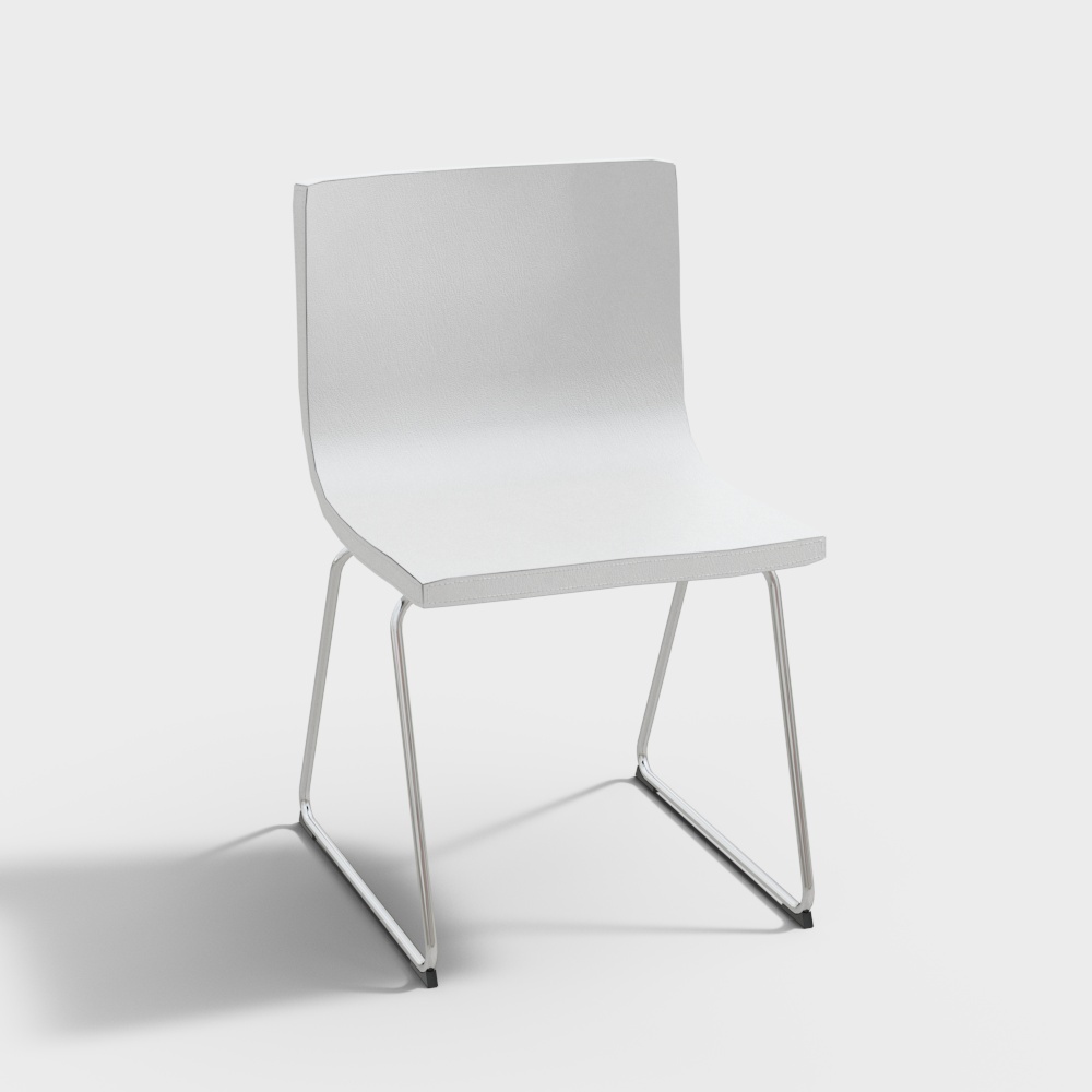 back rest chair white3D模型