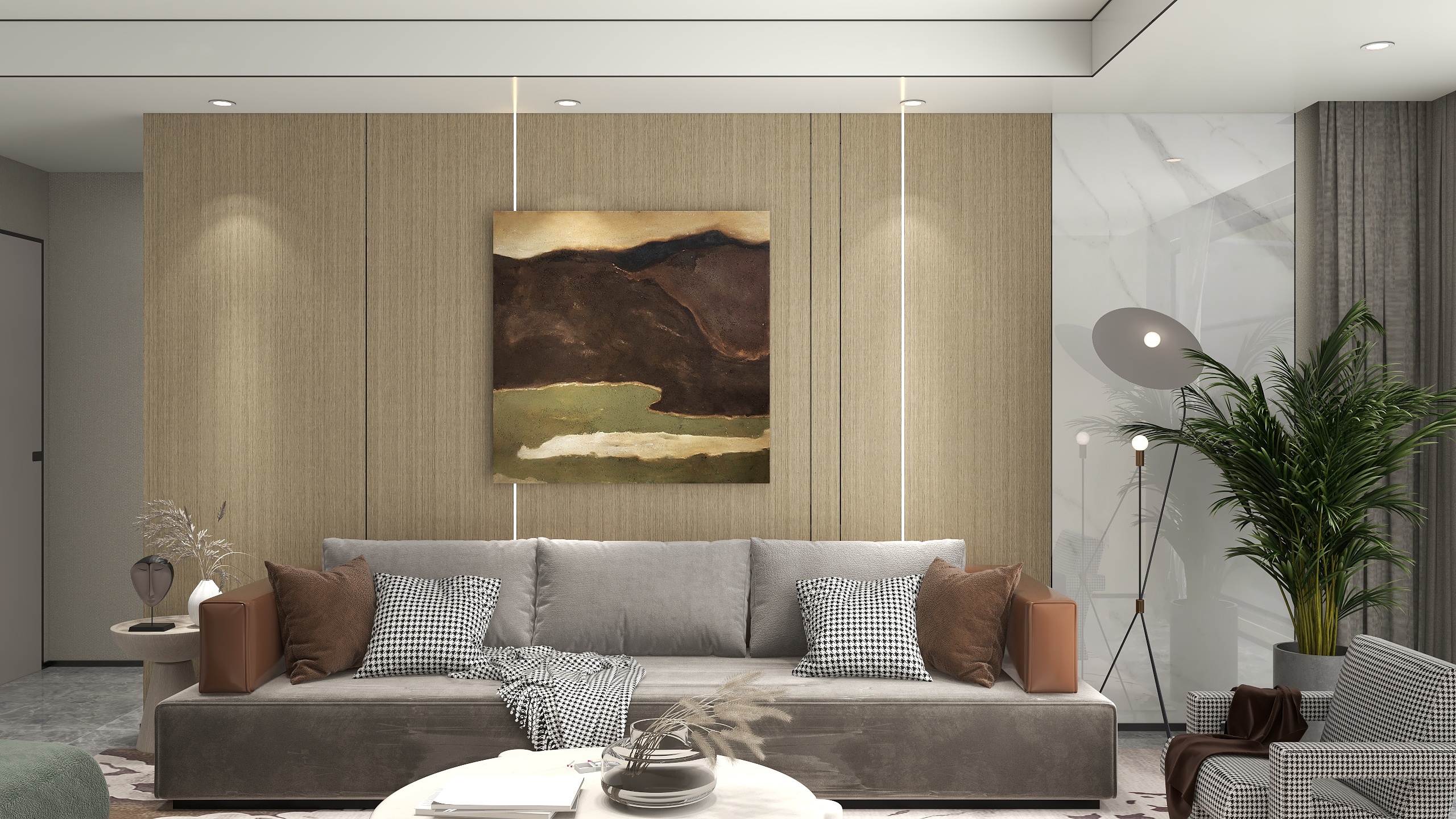 一叶design-阳光栖谷朱总-现代轻奢装修效果图