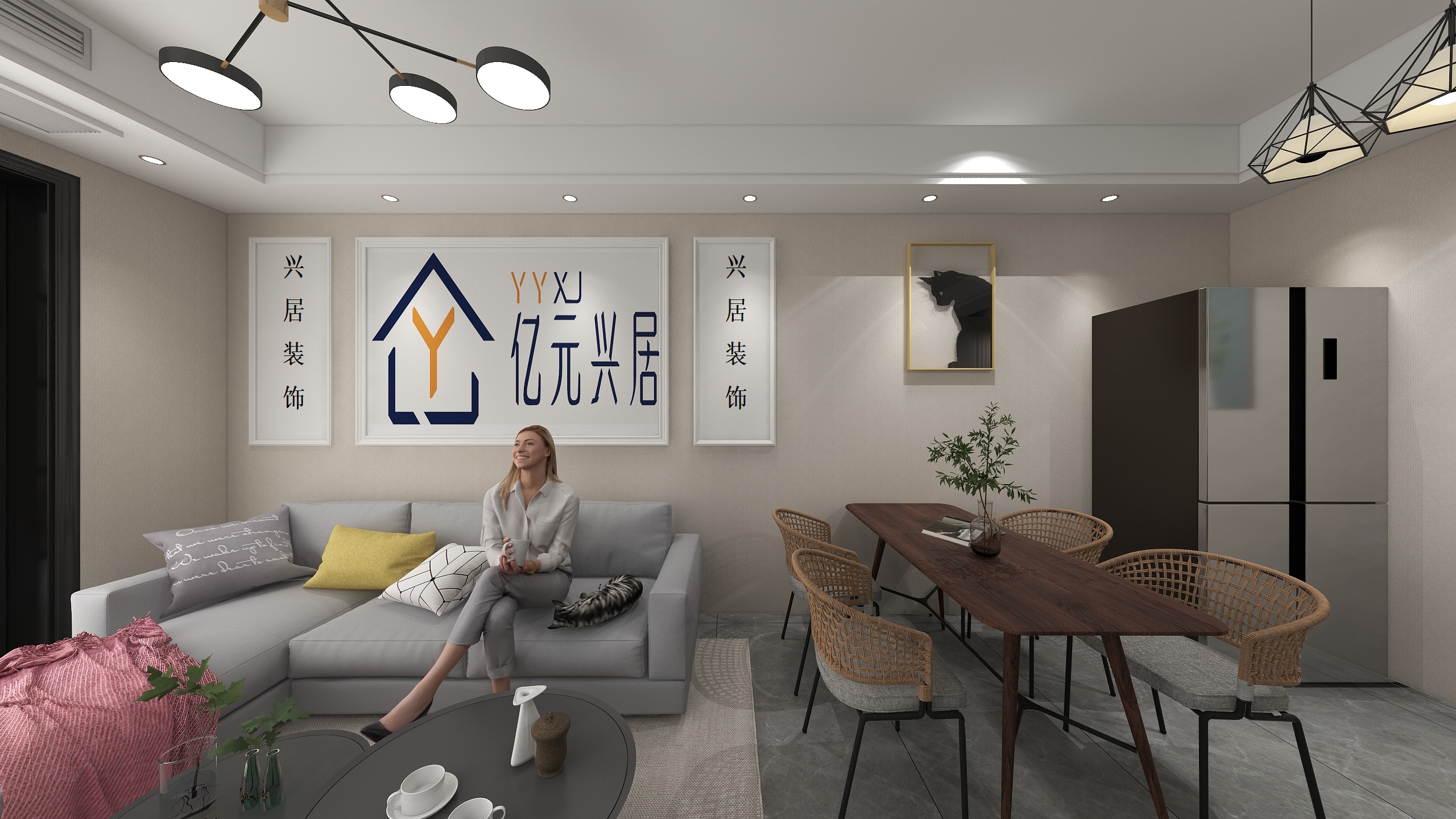 兴居装饰杨哥-德信海德公园83.00㎡A2’3室2厅1卫1厨-装修设计方案