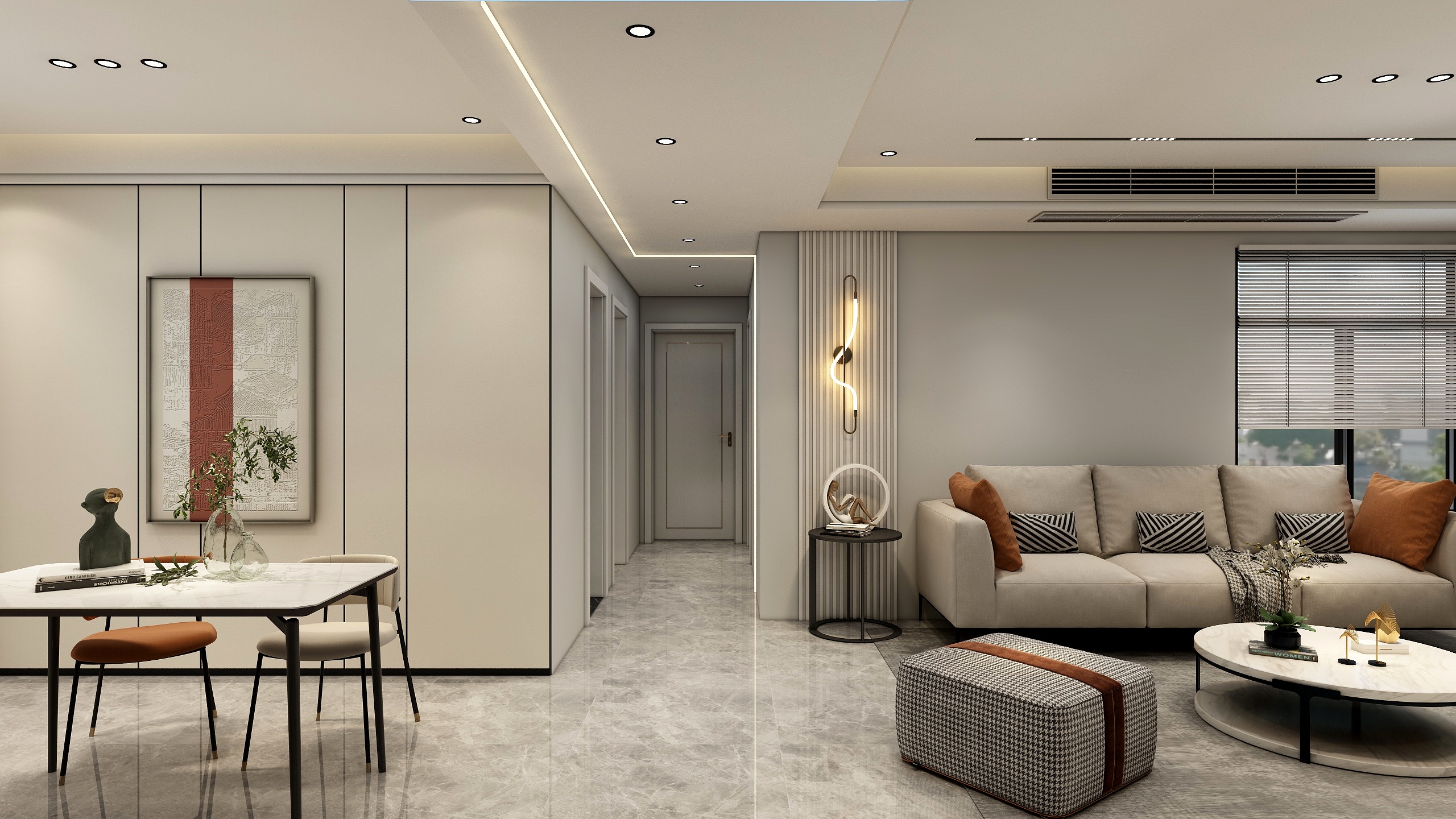 XC-米Su-现代简约-中央学府中户3室样板房-装修设计方案