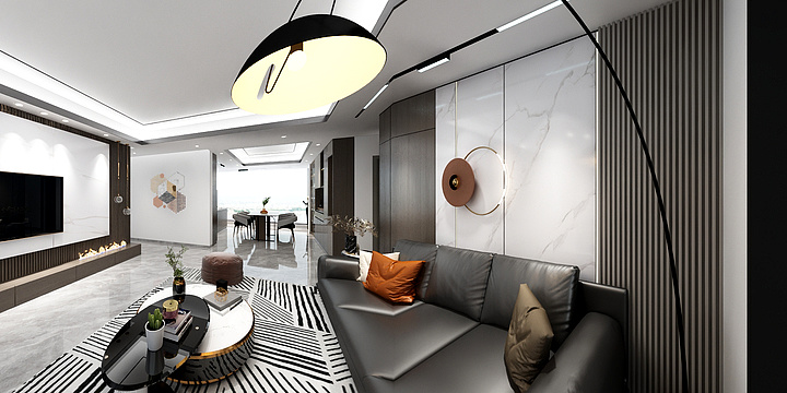 朱工丶室内装潢-首府151户型现代风格.dwg-装修设计方案