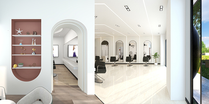 装潢设计师阿郑-托尼形象理发店-装修设计方案