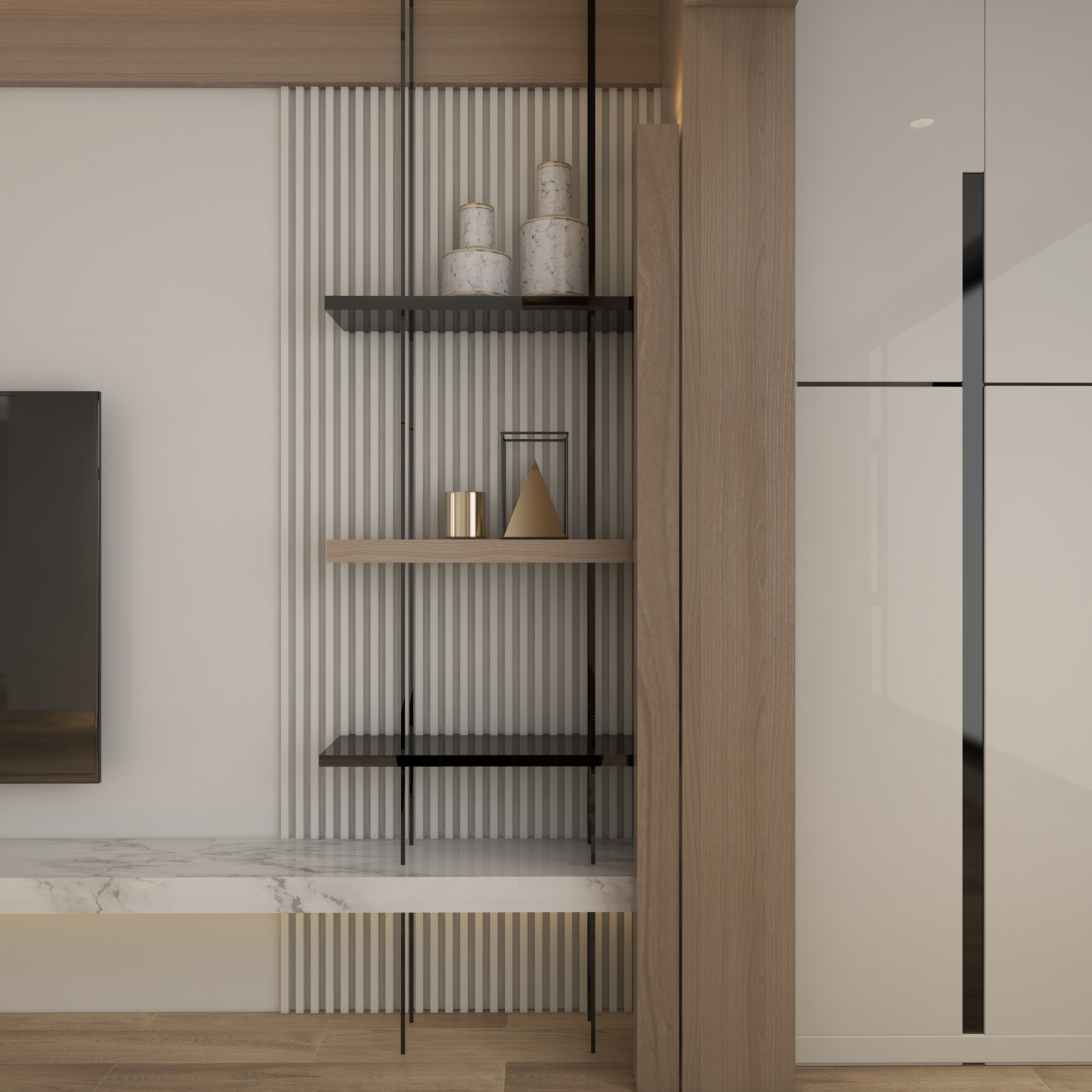 王志熔-外滩一号—现代原木风装修效果图