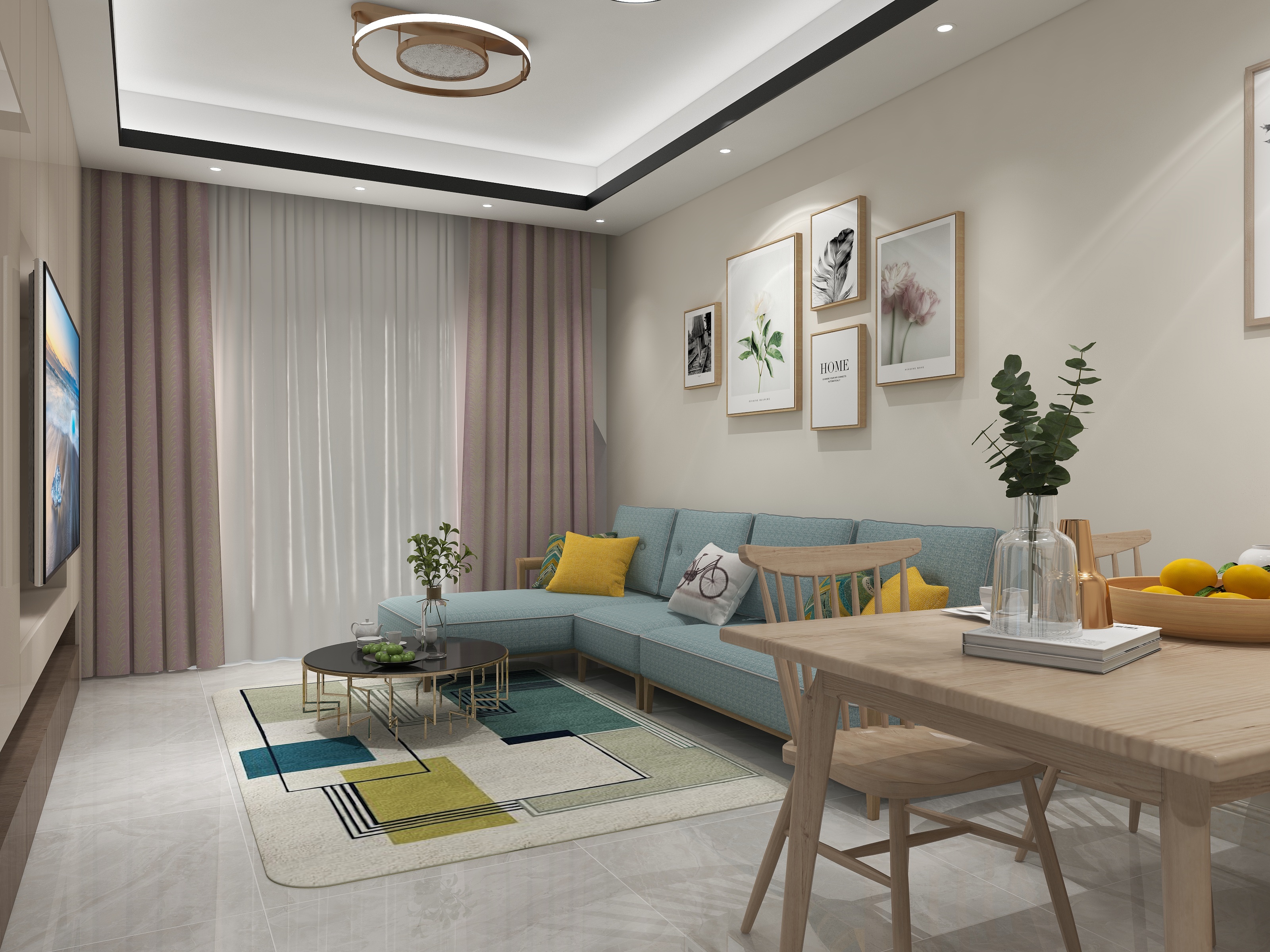 二七HlJG-德信海德公园83.00㎡A2’3室2厅1卫1厨-装修设计方案