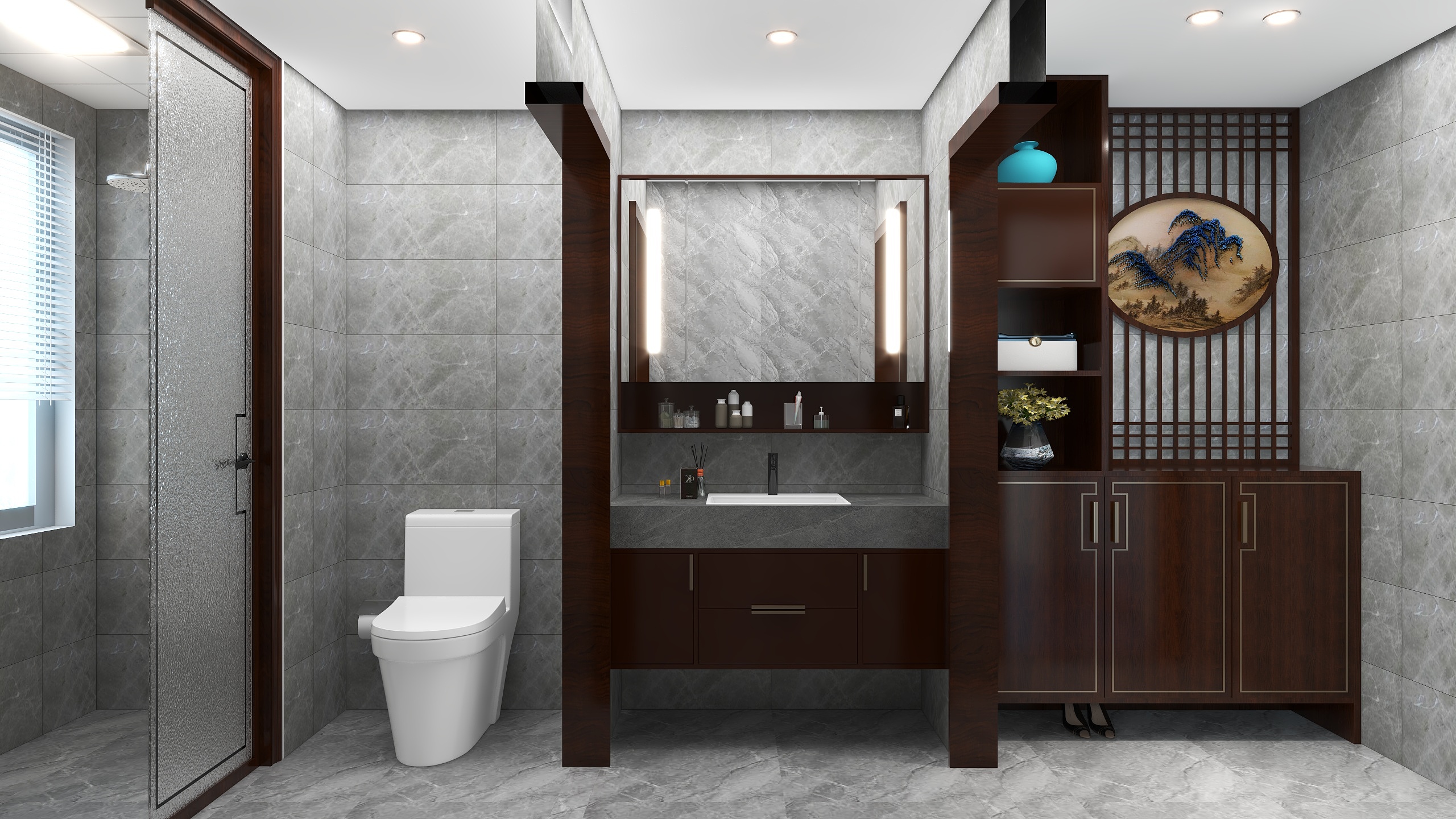 繁华的夜间-保利中航城二层效果图-装修设计方案