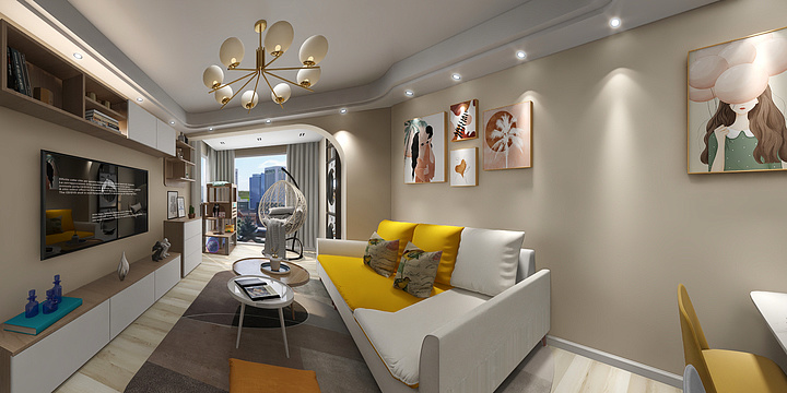 室内空间设计师王淼-德信海德公园83.00㎡（复古北欧女王风）-装修设计方案