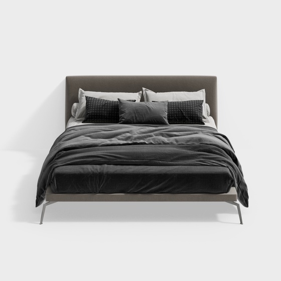 Minimalist Modern Twin Beds,Twin Beds,Black