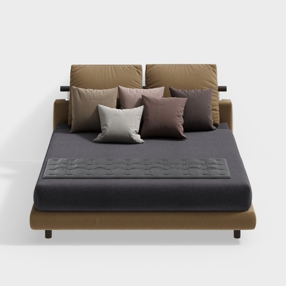 Minimalist Modern Twin Beds,Twin Beds,Gray