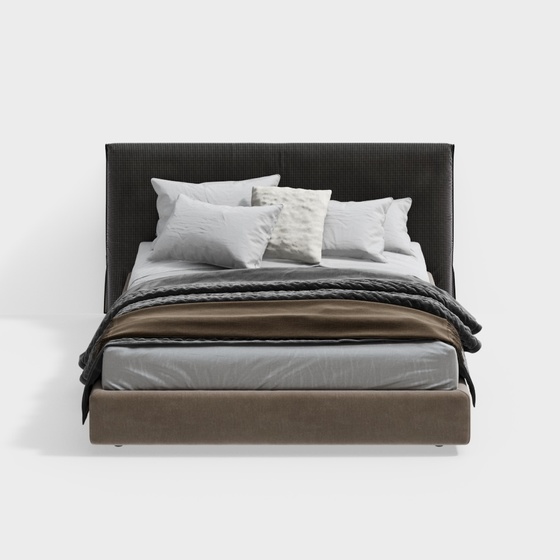 Contemporary Modern Art Moderne Minimalist Twin Beds,Twin Beds,Gray