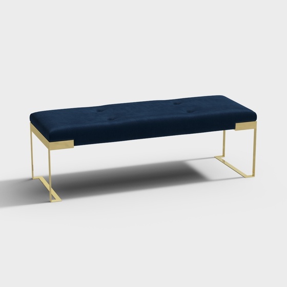Luxurious Fendi Nabucco Bed Stool 3D Model in Earth Color