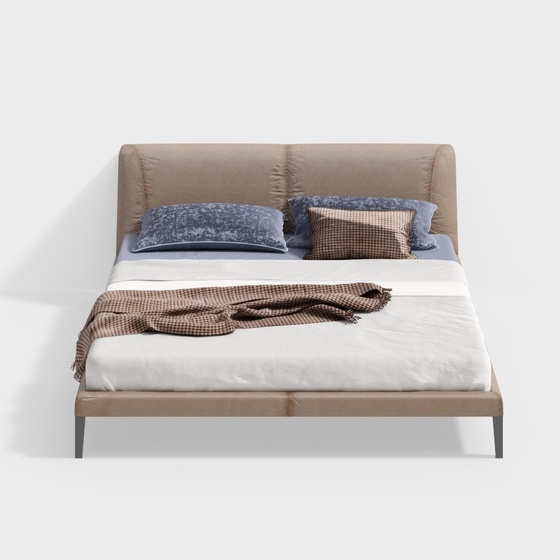 Contemporary American Modern Twin Beds,Twin Beds,Earth color