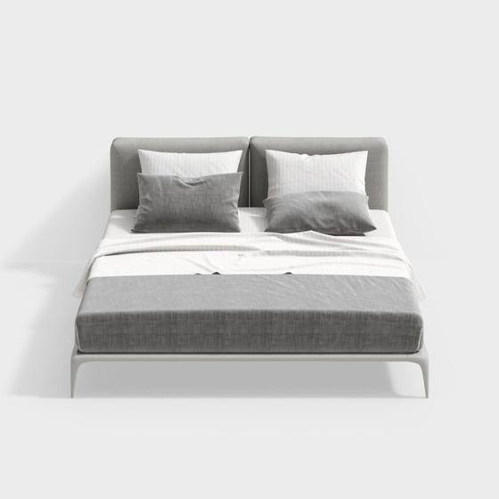 Modern Art Moderne Twin Beds,Twin Beds,Gray