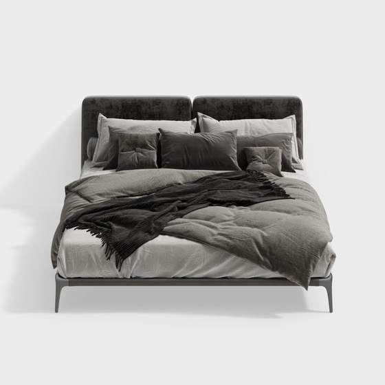 Minimalist Art Moderne Modern Contemporary Twin Beds,Twin Beds,Black