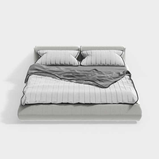 Modern Art Moderne Minimalist Twin Beds,Twin Beds,Gray