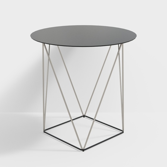 Modern Art Moderne Minimalist Side Tables,Black