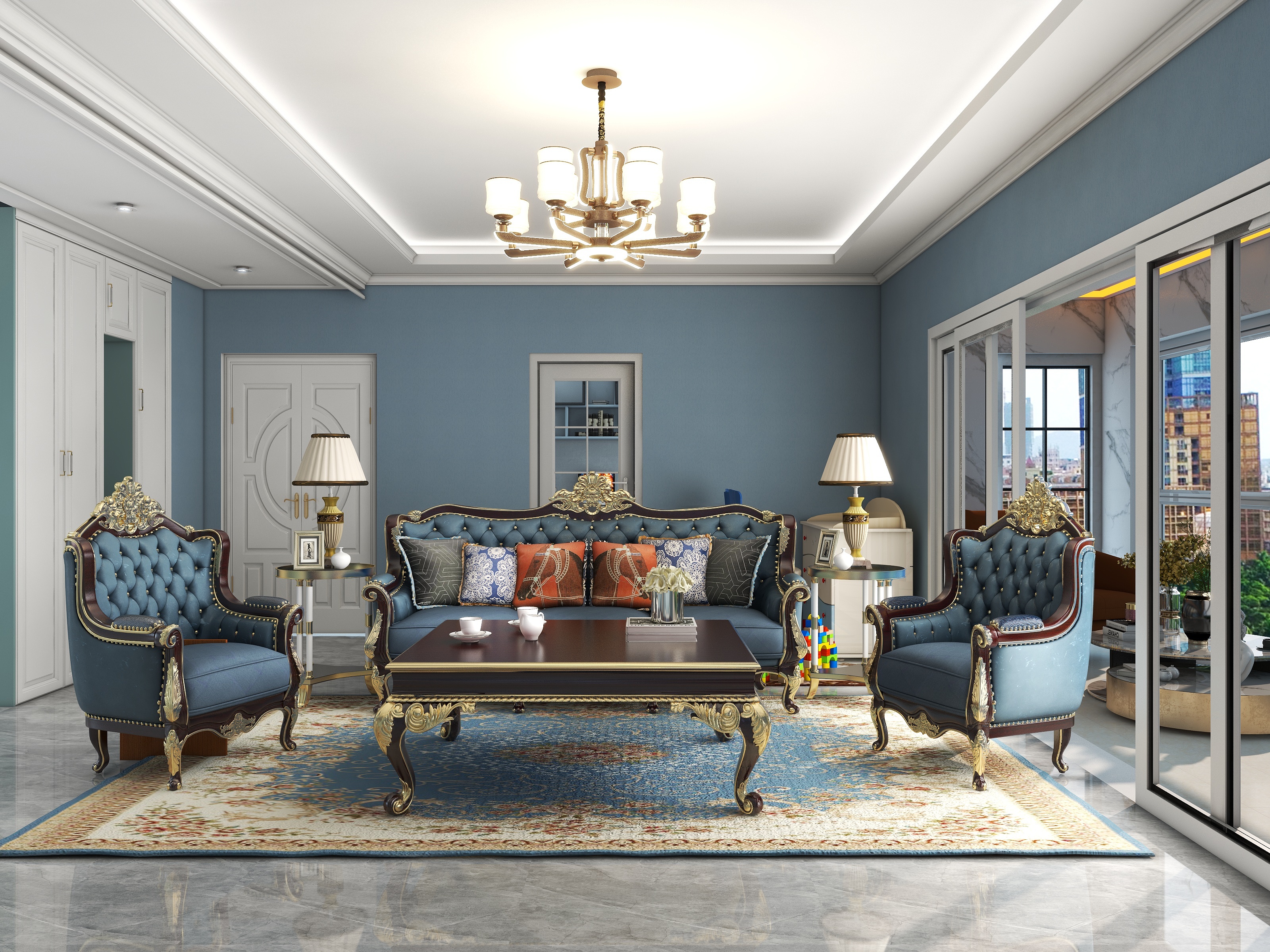 曹黄虎-美式-112平-装修设计方案