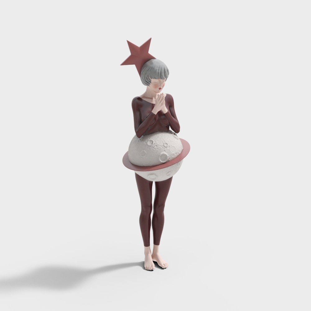 黑色少女雕塑