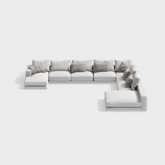 Minimalist Modern Contemporary Sectional Sofas,Seats & Sofas,White