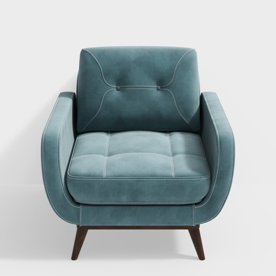 Art Deco Single Sofa,Seats & Sofas,Single Sofa,Green
