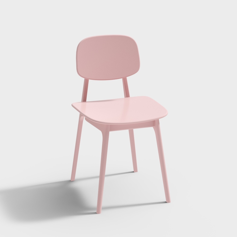 北欧粉色餐椅